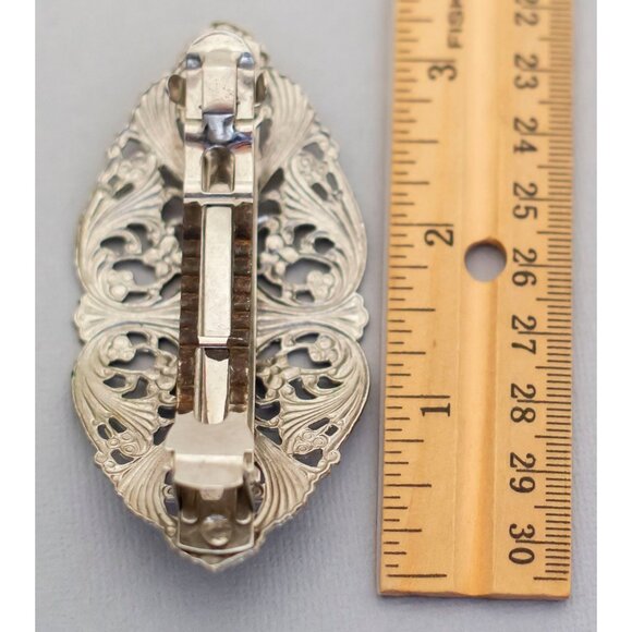 Intricate silver tone hair clip (CW1) - Picture 2 of 2